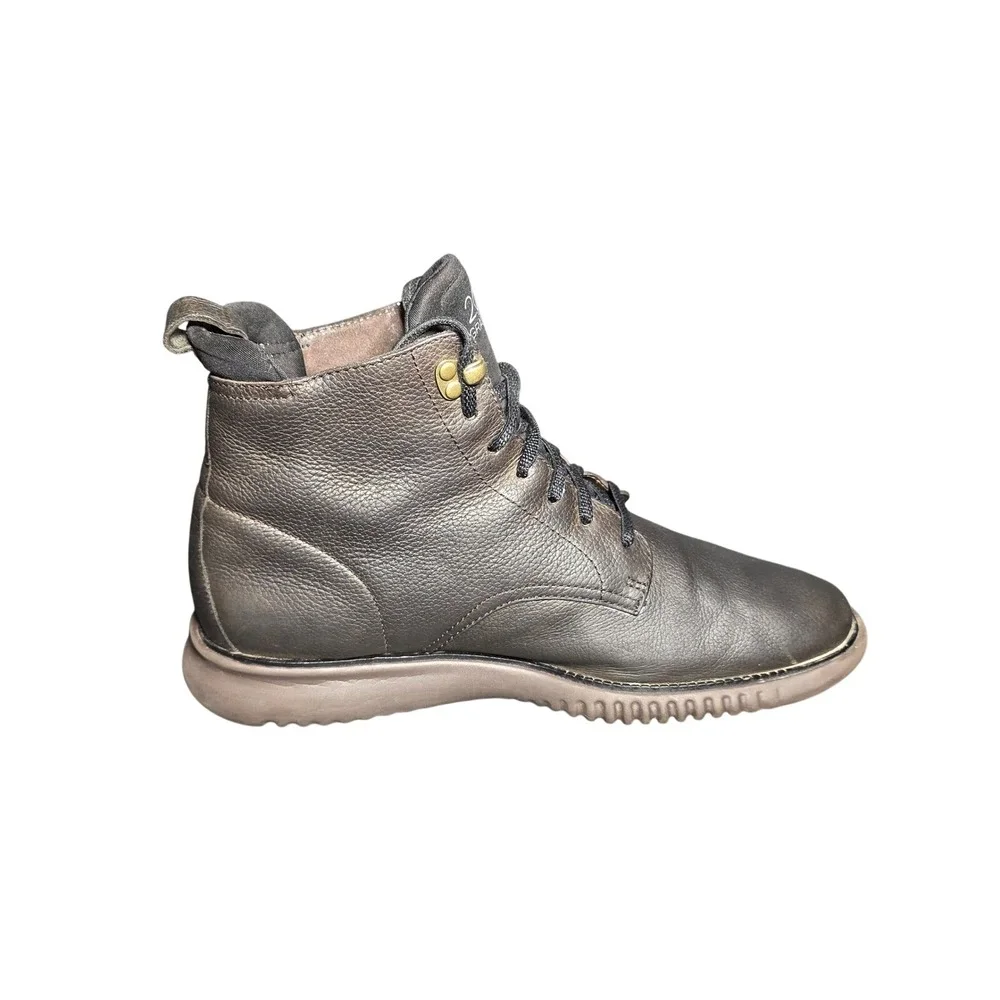 Cole Haan 2.0 ZeroGrand Men Brown Pebbled‎ Leather Lace Up Boots Grand.OS C28197